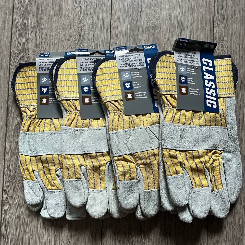 4 pairs of Bob Dale Cowhide Leather Gloves